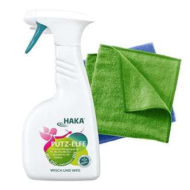 HAKA Cleaning Magic Set | HAKA Cleaning Elf Glass Cleaner 500ml | 2 Bamboo Cotton Cloths | Universal cleaner for cleaning windows, mirrors, smartphones, and screens | Streak-free cleaning on sale